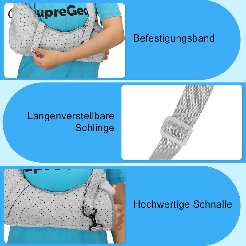supregear Arm Brace Shoulder Immobiliser, Comfortable Medical Rotator Cuff Support,
