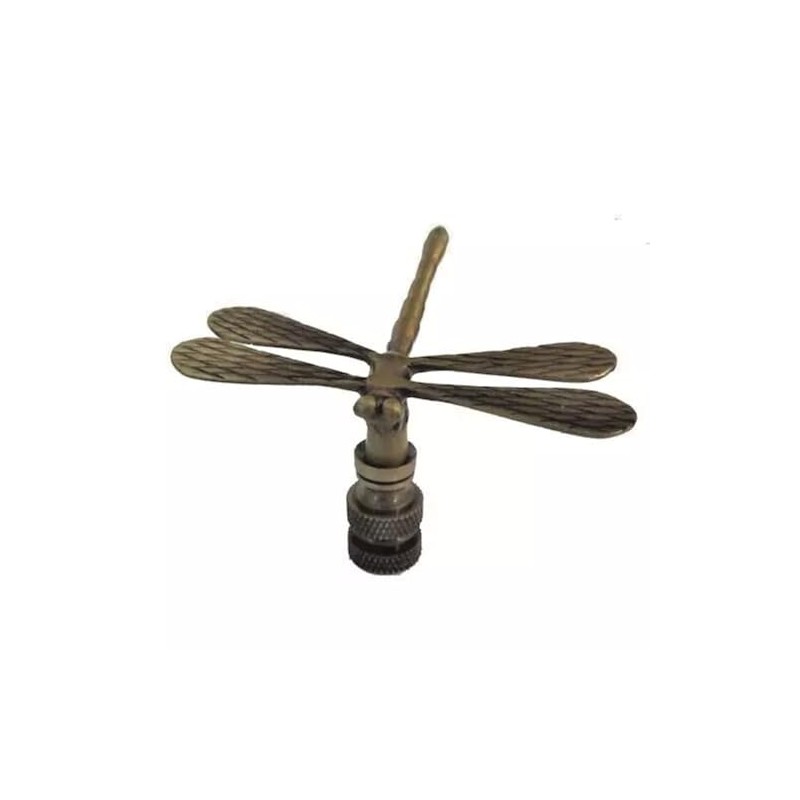 DRAGONFLY LAMP SHADE FINIAL ~ ANTIQUE BRASS (FINIAL THREAD) #8