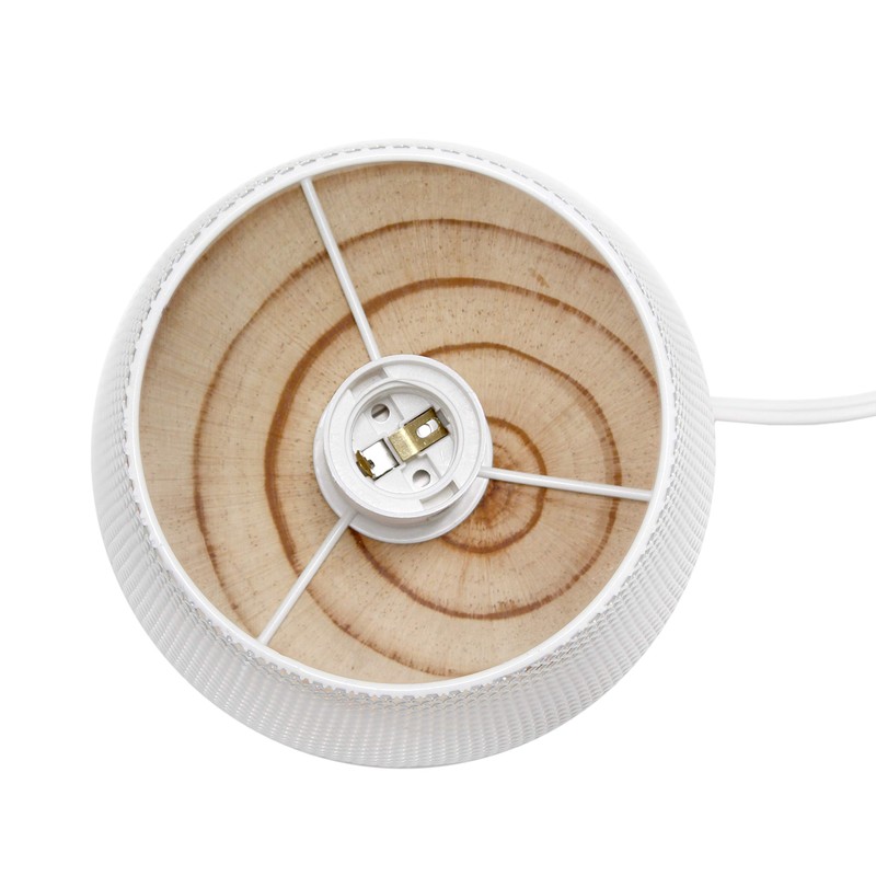 Simple Designs LT1074-WHT Wired Mesh Uplight Table Lamp, White