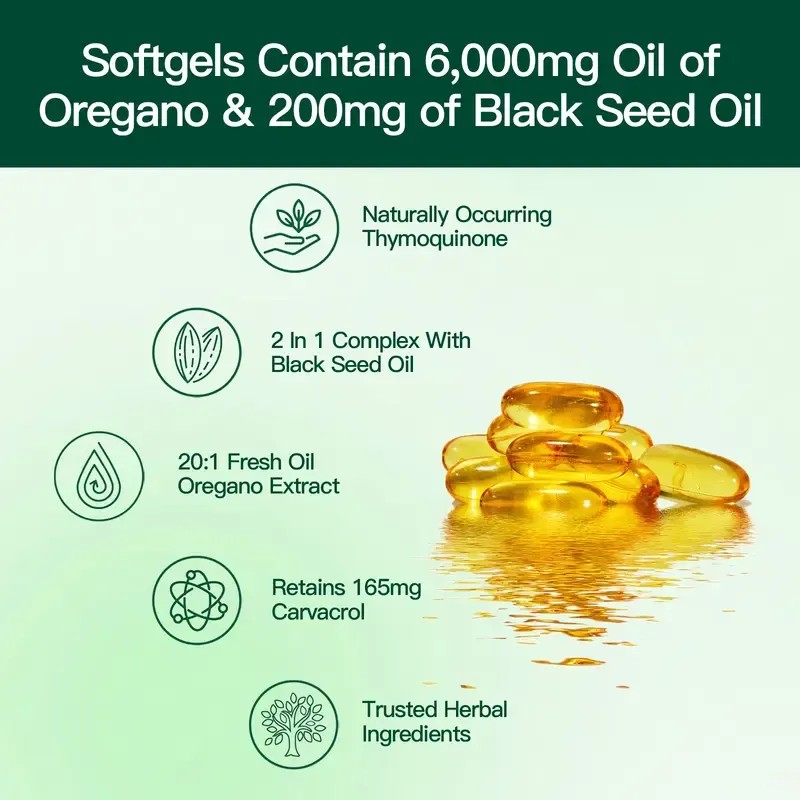 Oil of Oregano with Black Seed Oil 300 Capsules |