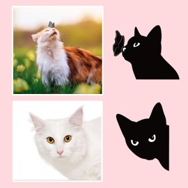 8pcs Cat Magnetic Bookmarks Cute Black Cat Bookmarks for Women Cat Lover Gifts Small Magnetic Bookmarks for Book Lovers Reading Students Teachers