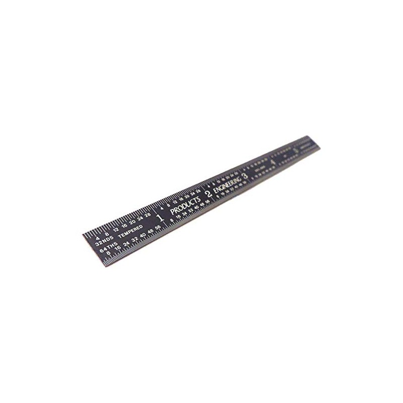 5R Flexible Machinist Ruler with Markings - 6 Inches, Black