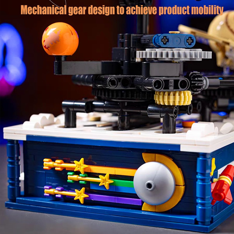 Solar System Building Kit with Lights - Spinning Space Exploration