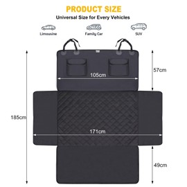 DOKI Universal Black Car Boot Liner - 100% Waterproof, Scratch-Resistant Dog Trunk Protector & Multi-Purpose Mat for SUV, Limousine, Family Car (105cm x 185cm)