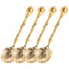 Alipis 4pcs Elegant Pattern Dessert Spoons , Stainless Steel Coffee