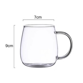 BONGBADA Simple Glass Coffee Mugs-Hand Blown&Seamless Design,Clear Coffee Cups-Heat Resistant and Explosion-Proof,Lightweight Tea Mugs with Anti Scald Handle Ideal for Home,Cafe,Coffee Bar (350ML)