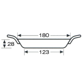 Akagawa Utsukusho 913018 AG Iron Black Leather Paella Pot (Both Hands) 7.1 inches (18 cm)