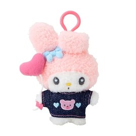 Sanrio 181765 Mascot Holder (Denim Patch) My Melody Plush Keychain