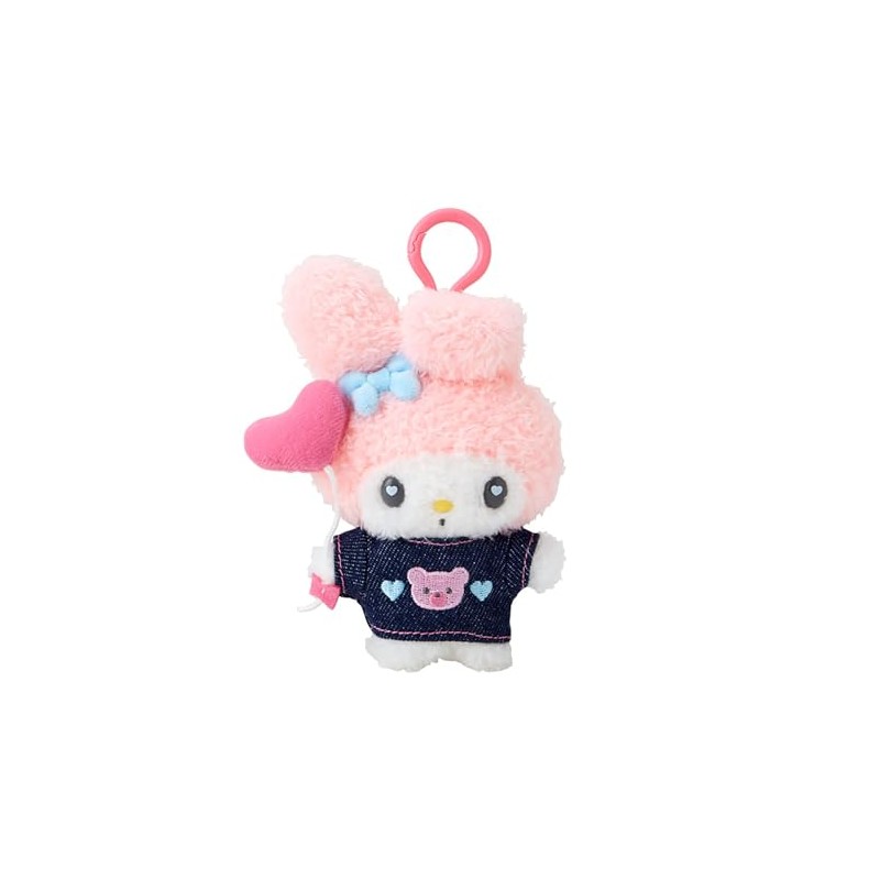 Sanrio 181765 Mascot Holder (Denim Patch) My Melody Plush Keychain