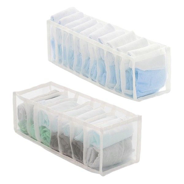 VPB Pack of 2 Underwear Drawer Organiser, Wardrobe Organiser Drawer,