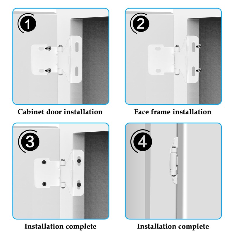 SDTC Tech 4-Pack Overlay Cabinet Door Hinges Self Closing Semi