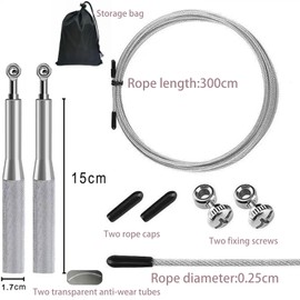 Adjustable Fitness Upgraded - 360°Rotating Ball Bearing No Entanglement, Aluminum Handle (2 Steel Rope), Sports Weight-bearing Jump Rope, Children and Teenagers Jump Rope/Competition Skip Rope