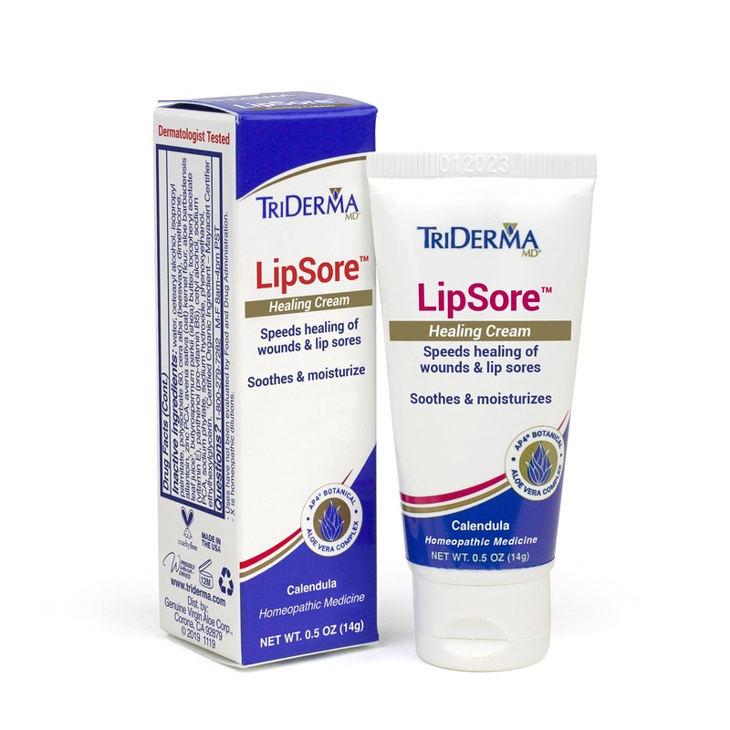 TriDerma LipSore Healing Cream, FSA Eligible, Calendula, AP4 Aloe Vera