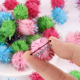 100 Pieces 2 cm Pompoms Colourful Pompoms Fluffy Plush Balls Pompoms for Crafts Balls Fluffy Plush Set for Funny DIY Creative Crafts (Colour)