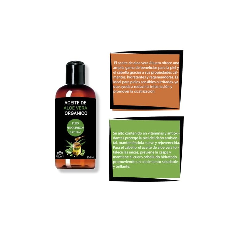 Aceite Corporal de Aloe Vera Orgánico, 120 ml