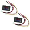 A-DIGISHUO 2Pcs 0.28" Digital Voltmeter and Ammeter|0.28 Inch 3-Digit Blue+Red