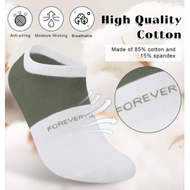 YSense Mens No Show Socks Cotton Invisible Low Cut Ankle Socks 6-10/11-13 with Non Slip Grips 6 Pairs