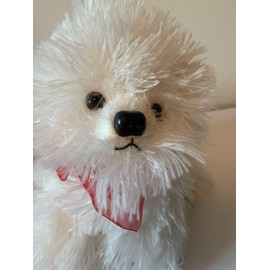 Weighted stuffed animal, white fluffy dogs with 2 or 3 1/2 lbs, washable weighted buddy, poodle, bichon frise, Maltese