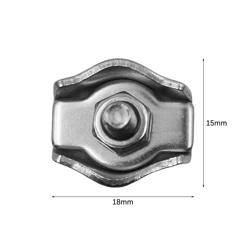 Pack of 10 M3 ZONADAH Wire Rope Clamps, Simplex Rope