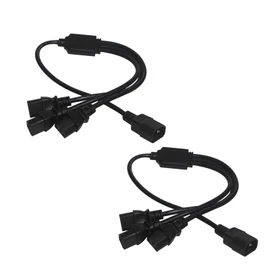 3X C13 to C14 Three Way 3 in 1 Splitter IEC Power Cord C14 C13 UPS PC Kettle Lead 60CM 2Pack