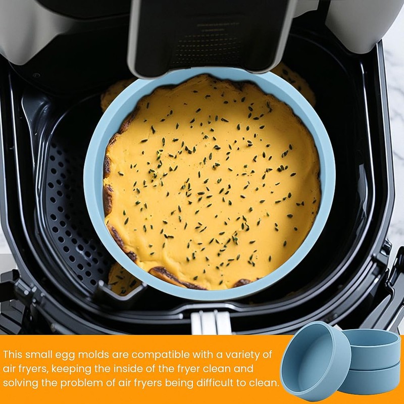 3-Pack Silicone Egg Bite Molds for Air Fryer, Oven, Microwave