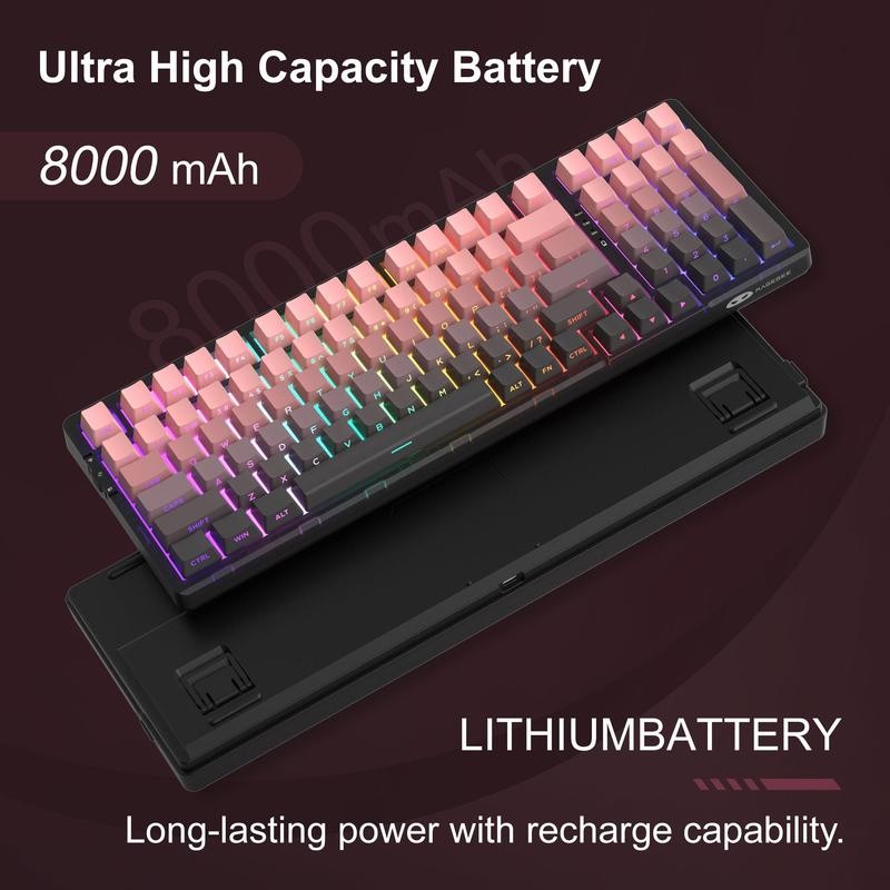 MAGEGEE Light100 Creamy Keyboard Wireless, 96% Gasket Hot Swappable Keyboard