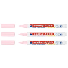 Edding 3 Stück Flüssigkreidemarker 4085 Pastellrosa, runde Spitze, 1-2 mm