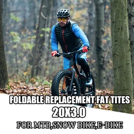 20" Bike Fat Tire, 76-406/20x3.0-inch Snow Tire | E Bike Fat Tires 20" All-Terrain Tires Mountain Bike Tires | Replacement Tire Compatible with Urban Mountain or Three-Wheeled Bicycle | 30 PSI