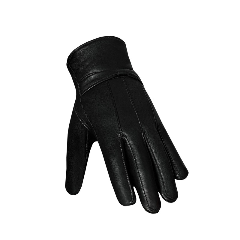 Ladies Leather Gloves Women Real Soft Fleece Lined Winter Casual