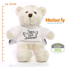 Minifeet Guardian Angel Bear Black Cuddly Toy Gift for Christmas, Santa Claus, Advent Calendar, Birthday