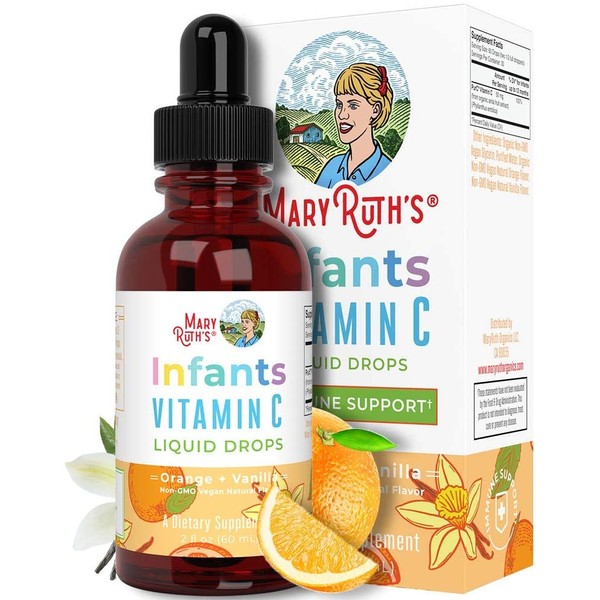 Infant Organic Vitamin C Drops by MaryRuth’s | Plant Based Liquid Immune Vitamin C Supplement for Your New Born | Organic Amla Fruit VIT C | 2 Oz