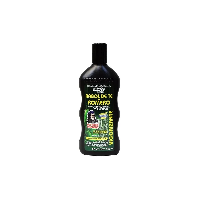 Shampoo Romero Y Árbol De Té 550 Ml Del Indio