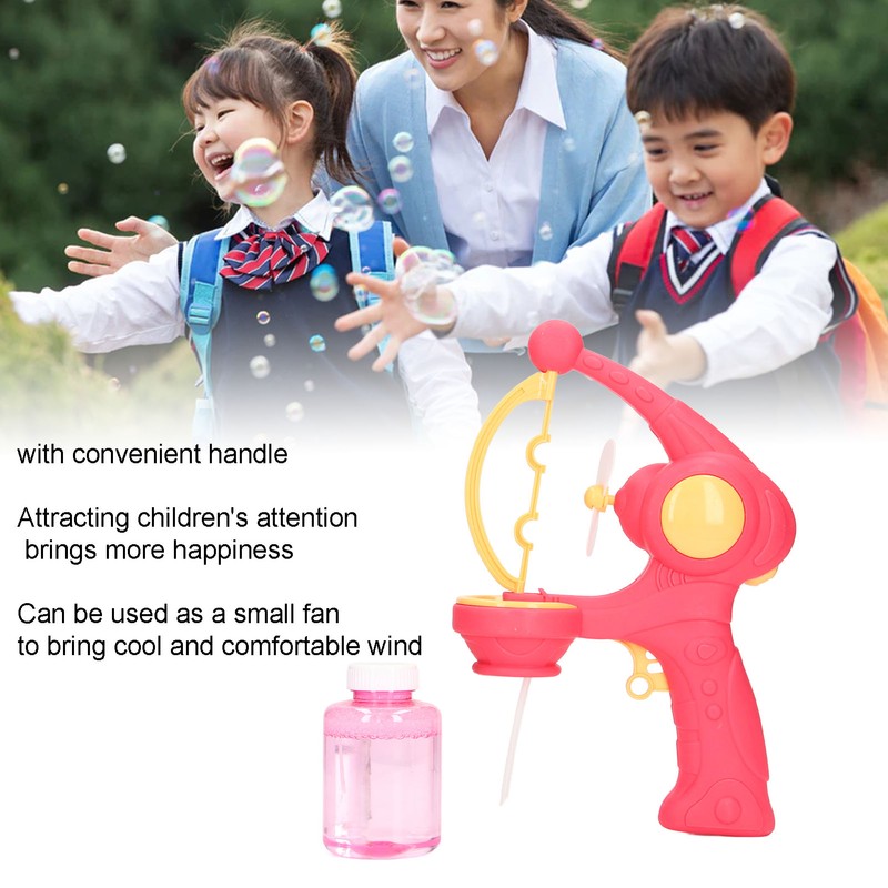 Bubble Gun Automatic Convenient Handle Battery Powered Interesting Fan Function