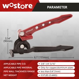 Wostore 180 Degree Tubing Bender Kit for 1/4 5/16 and 3/8 Inch Pipe Bending Tool with 0.118-0.906 Inch MIni Tube Bender and Deburring Tool Copper Aluminum Thin Stainless Steel Manual Pipe Bender