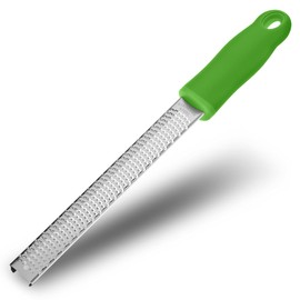 Lemon Zester, Stainless Steel Kitchen Cheese Grater, Plastic Cover Ergonomic Soft Green Handle