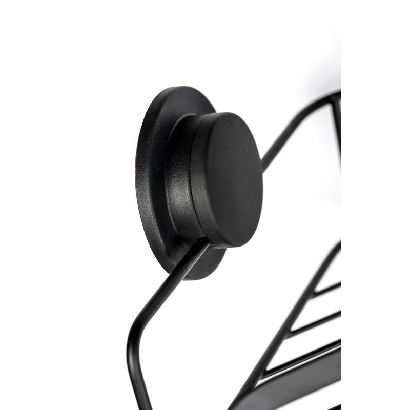 Croydex Stick 'n' Lock 2 Tier Corner Basket Matt Black