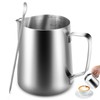Anpro Milk Jug 350ml/12 fl.oz, 304 Stainless Steel Milk Pitcher,