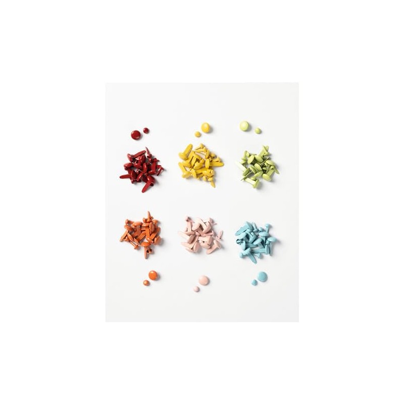 Folia Bringmann 12501 Patterned Brad Pins Round Assorted Pack of