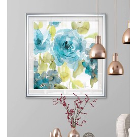 Renditions Gallery PF017-17122-3232SF Abstract Artwork Anemone Study I Floral Prints Landscape Art Framed Fine Giclee Modern Home Wall Decor, 32 x 32, Silver