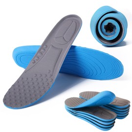 Plantillas para hombres y mujeres, 5 pares de plantillas de ocio para masaje de pies que absorben los golpes, transpirables y que absorben el sudor, plantillas de repuesto para hombres y mujeres (US 5-7)