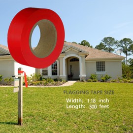 JIZHGRAD Blue Flagging Tape,Surveyors Tape,1-3/16" × 300' Survey Tape,Tree Marking Ribbon,Non-Adhesive Plastic Ribbon,Trail Marking Tape