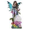 Ebros Gift Beautiful Blue Butterfly Winged Elf Pixie Fairy Sitting