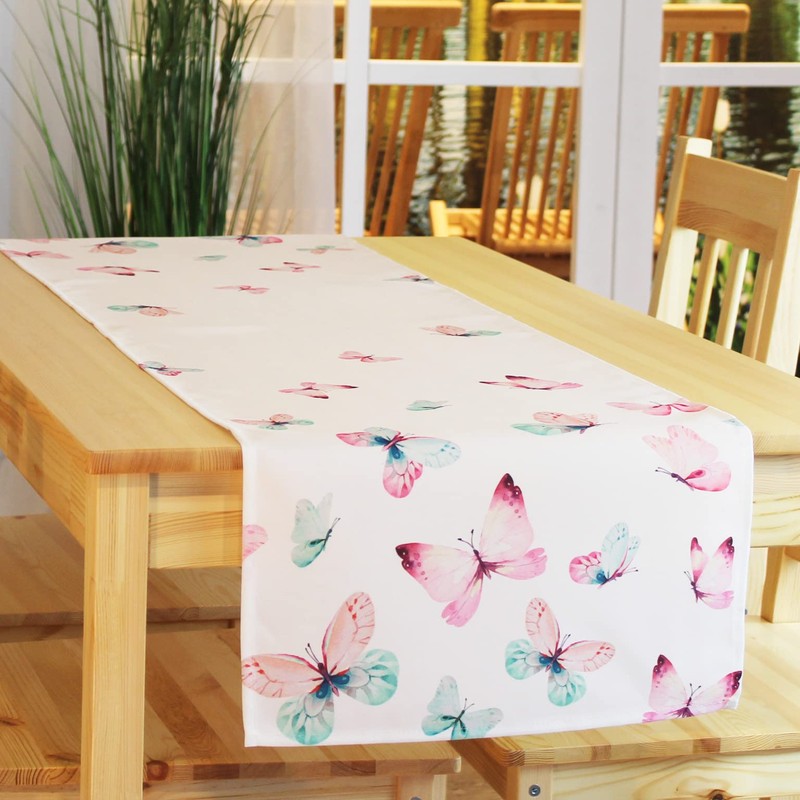 Kamaca Table Runner Butterflies High-Quality Print Motif Eyecatcher in Spring