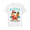 Funny Hawaiian Santa Aloha Merry Christmas Beach Vibes Xmas T-Shirt,