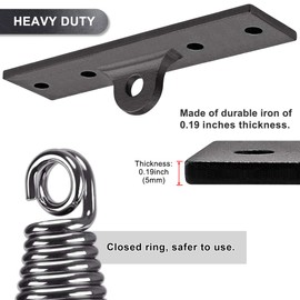 Dolibest Heavy Bag Hanger, Wall Ceiling Mount Hook for Punching Bags, Body Weight Strength Training Systems, Wood Beam Holder with Spring and 2 Carabiners, 4Wood Screws for Wooden Sets