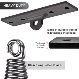 Dolibest Heavy Bag Hanger, Wall Ceiling Mount Hook for Punching Bags, Body Weight Strength Training Systems, Wood Beam Holder with Spring and 2 Carabiners, 4Wood Screws for Wooden Sets