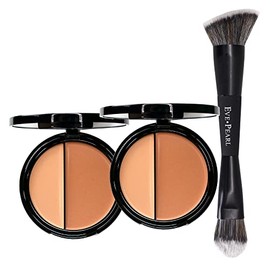 EVE PEARL HD Dual Foundation Duo with Contour Blender Brush Set Full Coverage Foundation Makeup Kit (Medium)