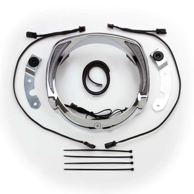 CIRO Fang® LED Headlight Bezel Chrome with Amber Turn Signal