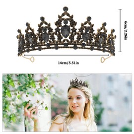 Birthday Tiara Crown Tiara Birthday Headband Combs for Women Wedding Tiara Elves Crown Prom Tiara Tiaras for Women Gold Tiara Princess Dress for Women Birthday Tiara Crown for Girls Black Elevs Crown