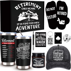 JTAMOHI Retirement Gifts for Men 2025, Cool Retirement Gifts, Funny Happy Retired Gifts Basket for Coworker, Teachers, Boss, Friends, Dad, 20 Oz Tumbler Best Retirement Gifts Set